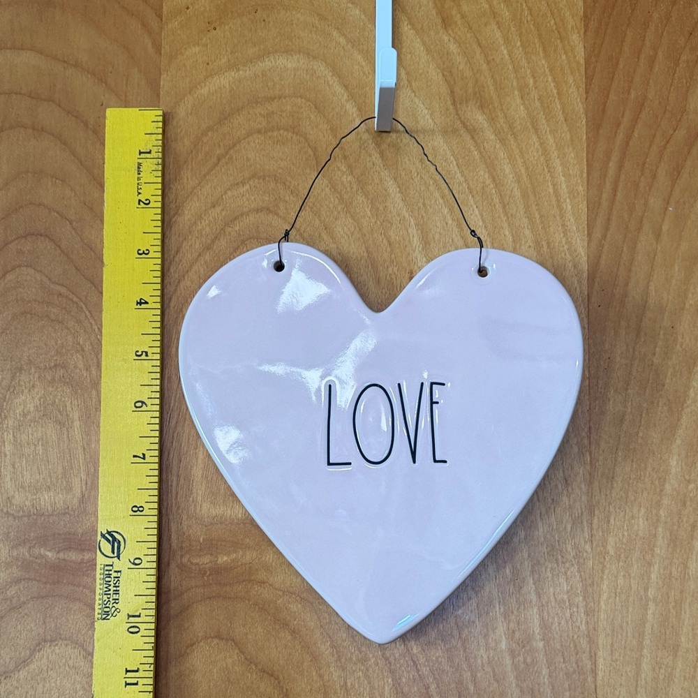 Rae Dunn Pink Heart-Shaped Love Wall Hanging - Picture 5 of 5